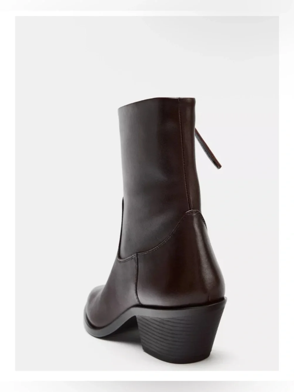 Zara 100% leather cowboy ankle boots - Picture 4 of 11